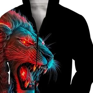 Summer light 2x mens hoodie Roring lion Logo